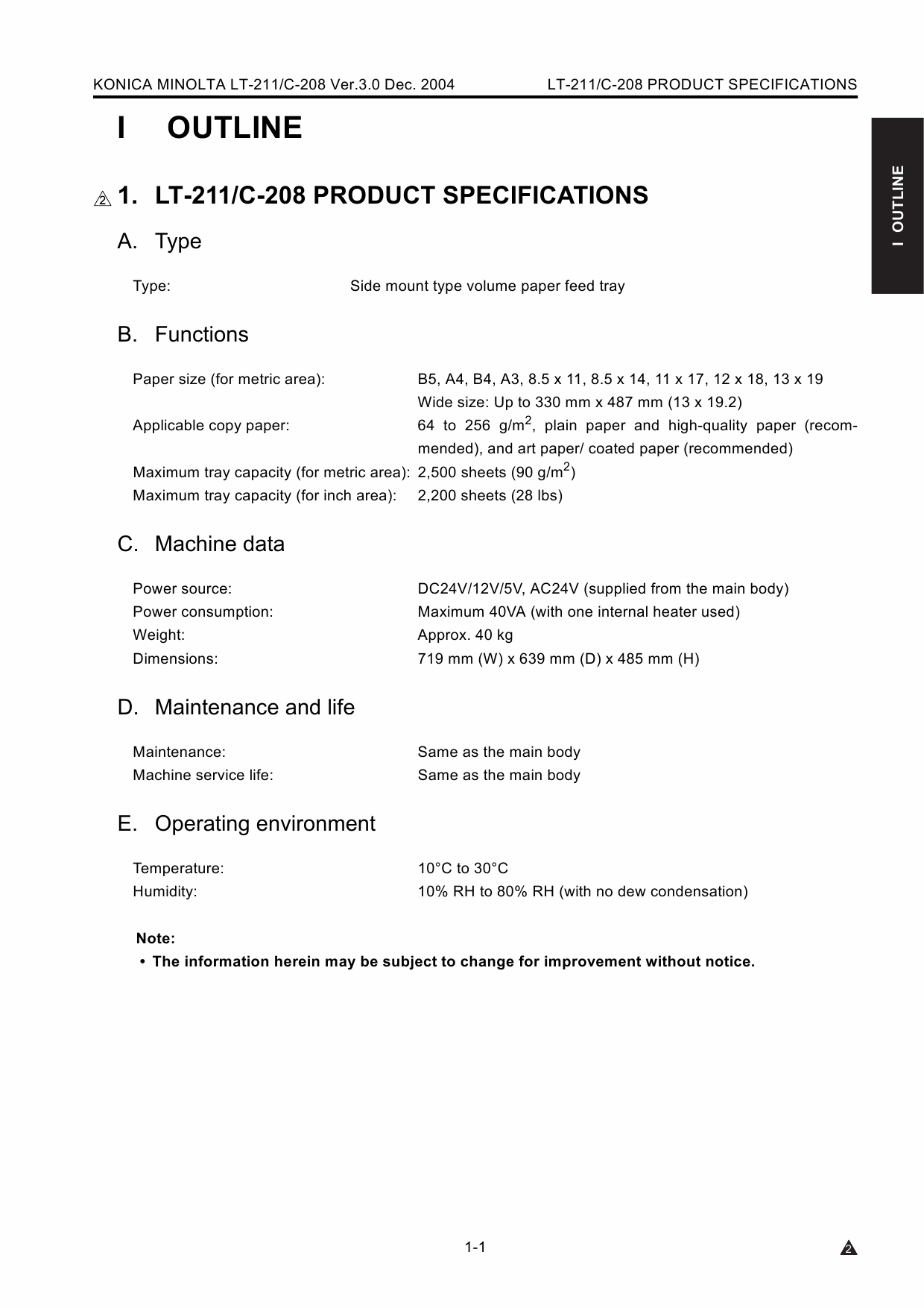 Konica-Minolta Options LT-211 C-208 Service Manual-2